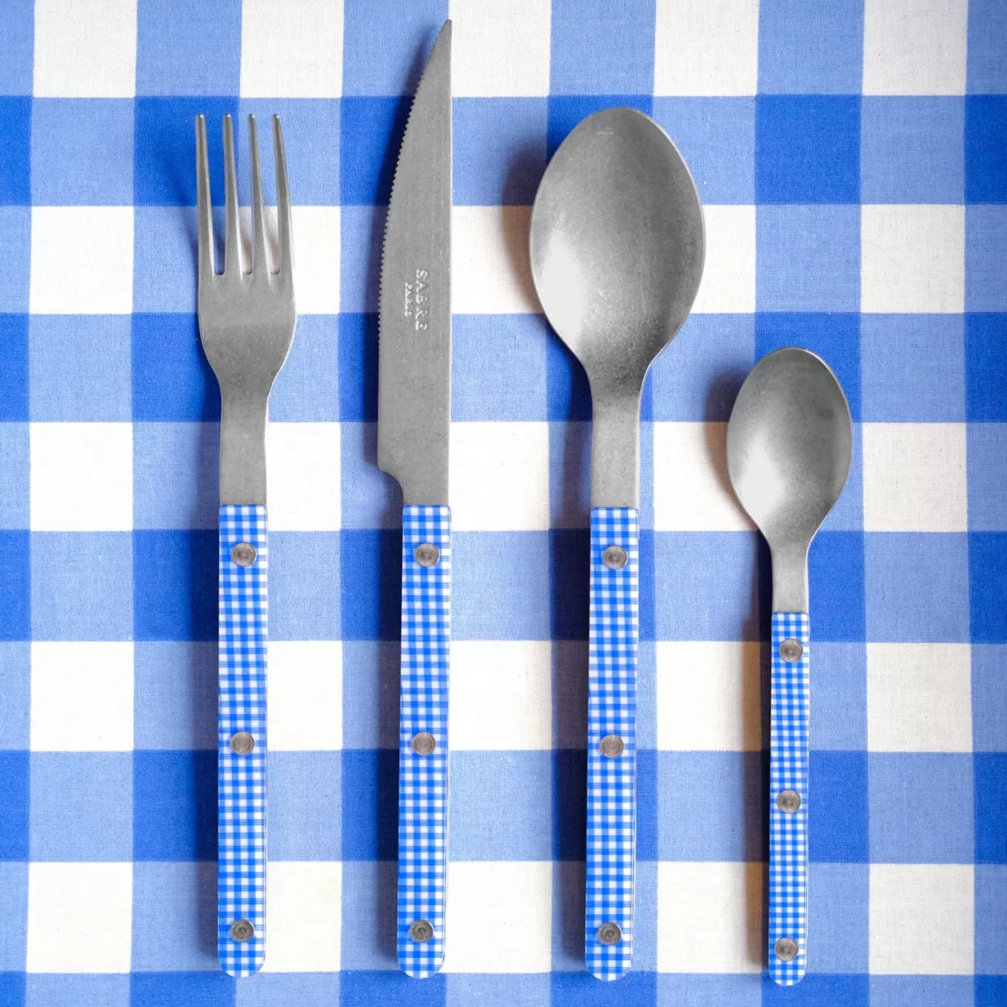 Sabre Paris Soup Spoon>Bistrot Vintage Gingham, Blue