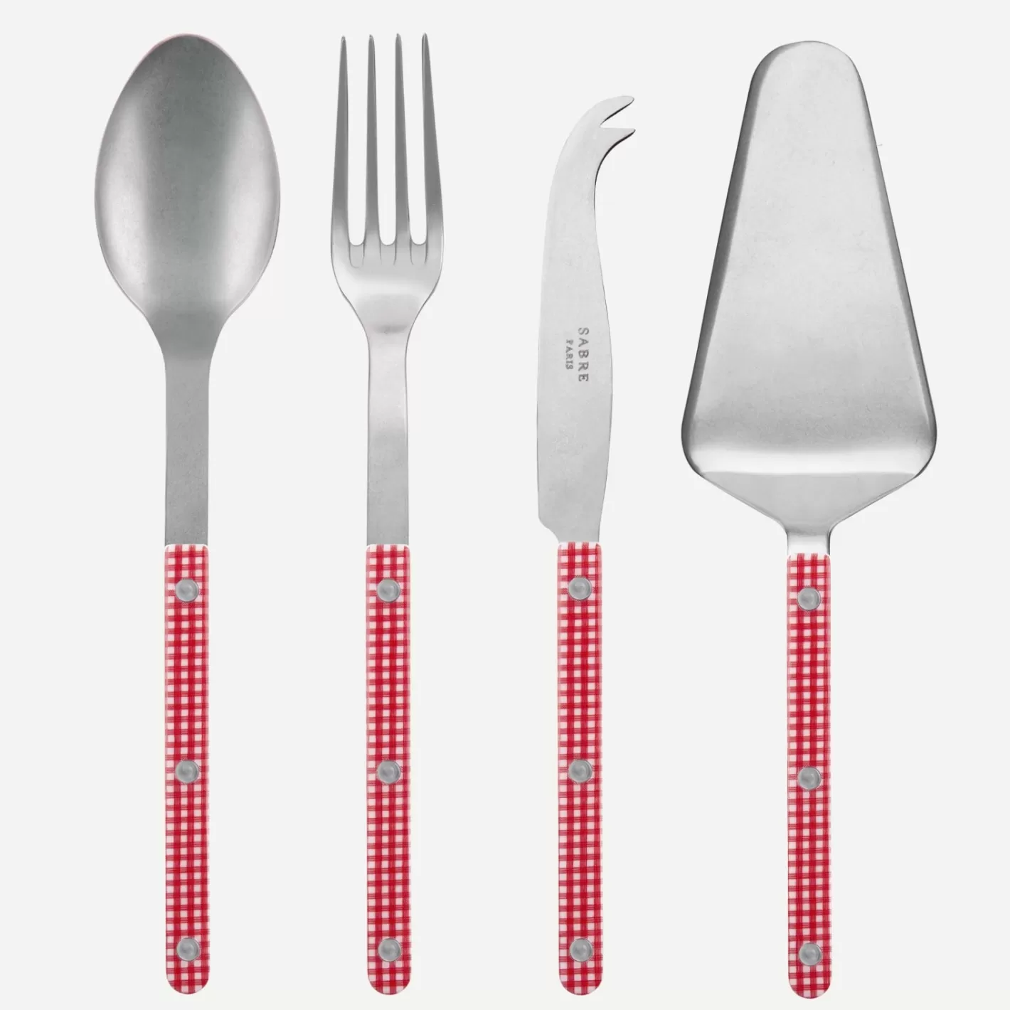 Sabre Paris Set Of 4 Must-Have Serving Pieces>Bistrot Vintage Gingham, Red