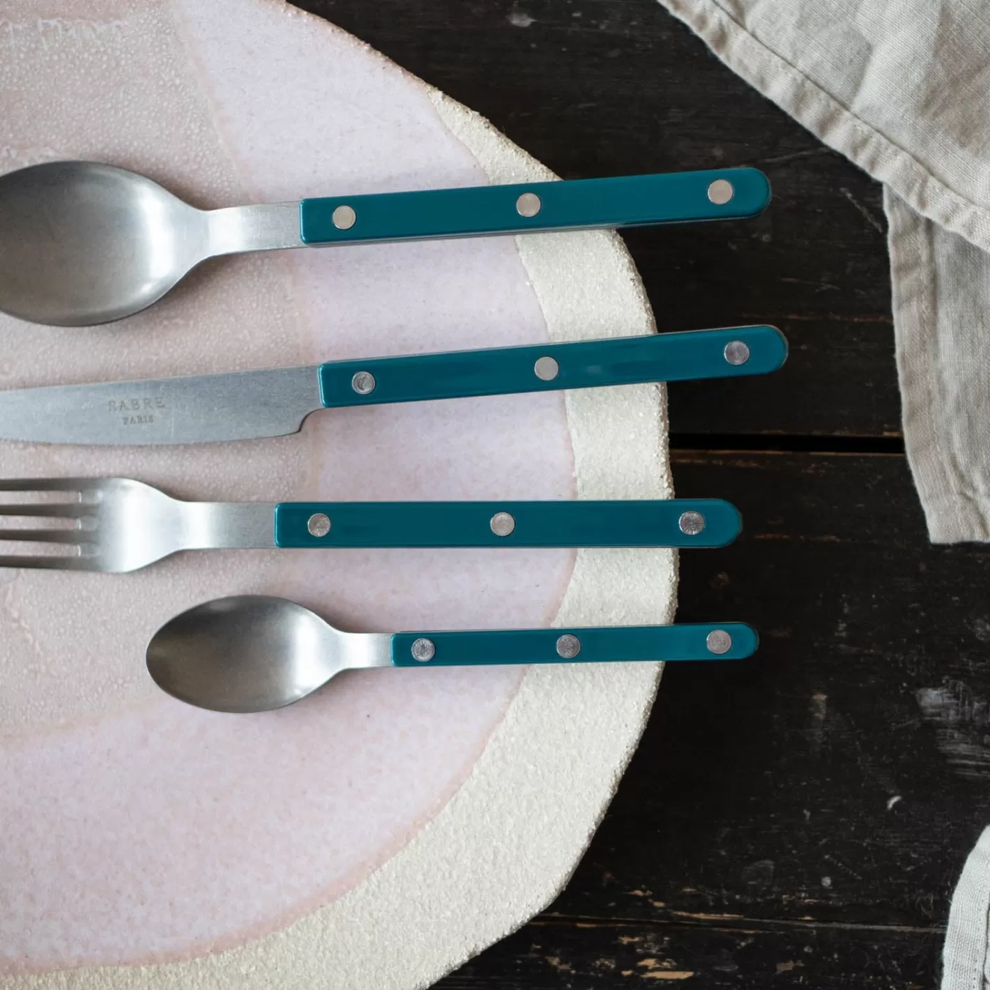 Sabre Paris Soup Spoon>Bistrot Vintage Solid, Aquamarine