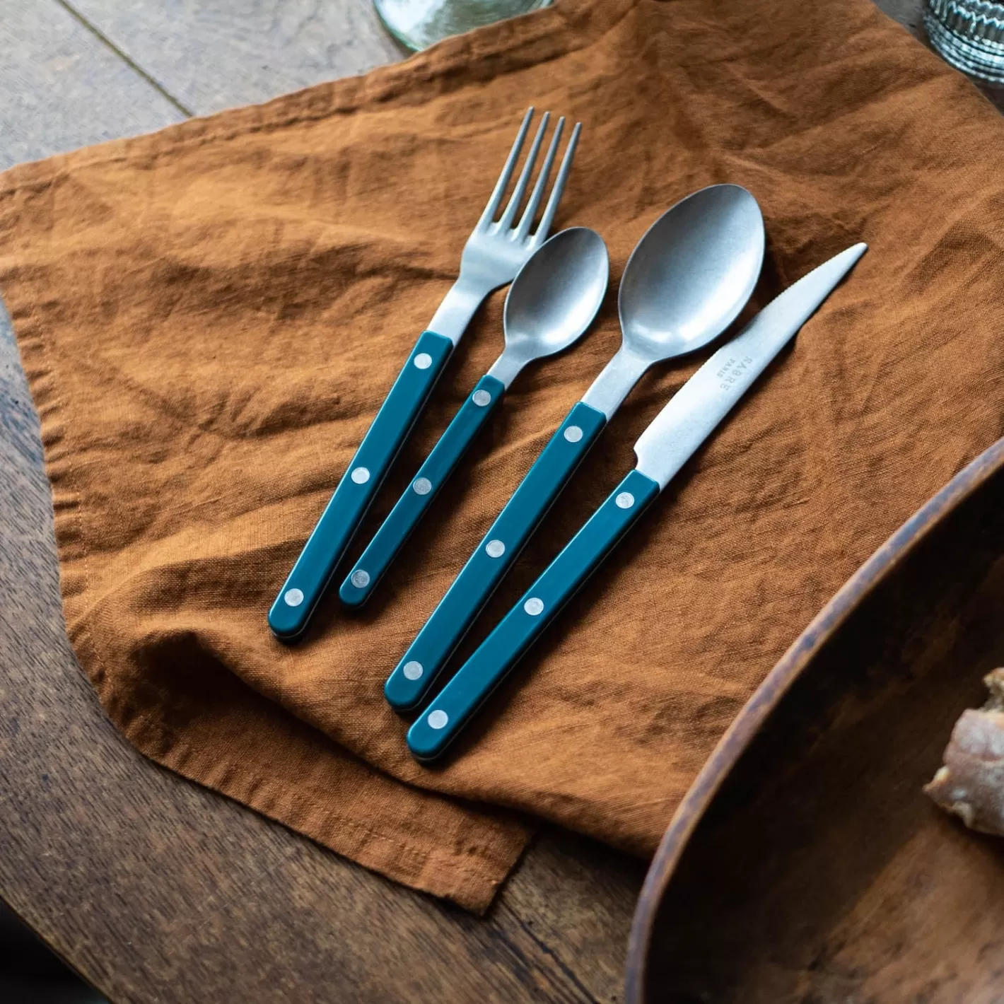 Sabre Paris Teaspoon>Bistrot Vintage Solid, Aquamarine