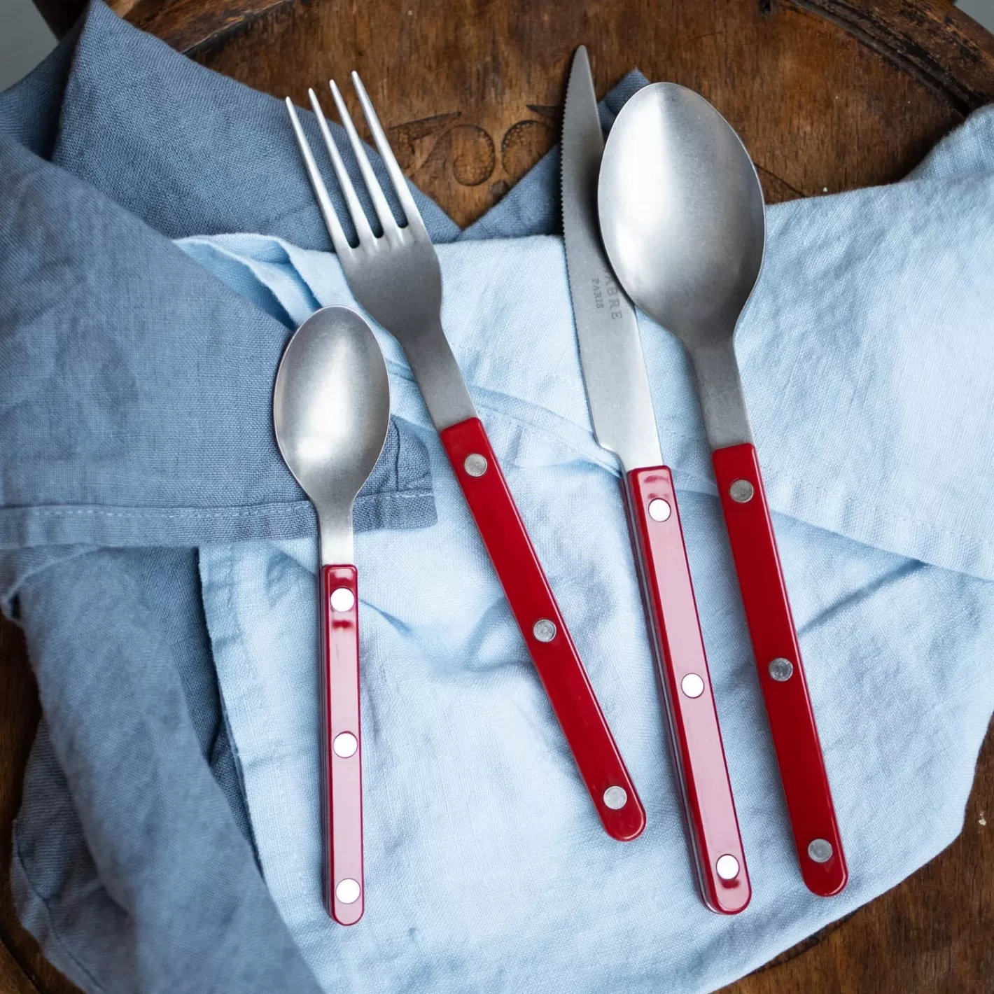 Sabre Paris Teaspoon>Bistrot Vintage Solid, Burgundy