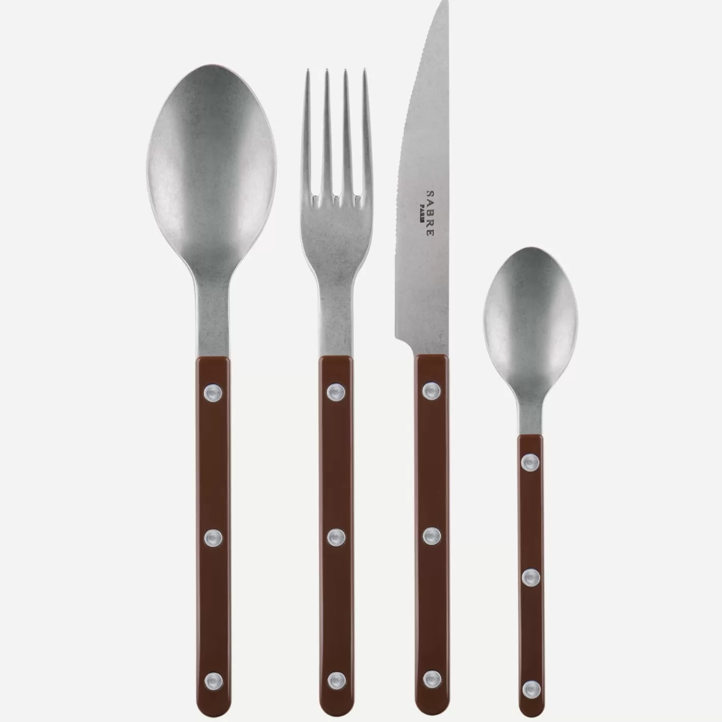 Sabre Paris 48 Pieces Set>Bistrot Vintage Solid, Chocolate