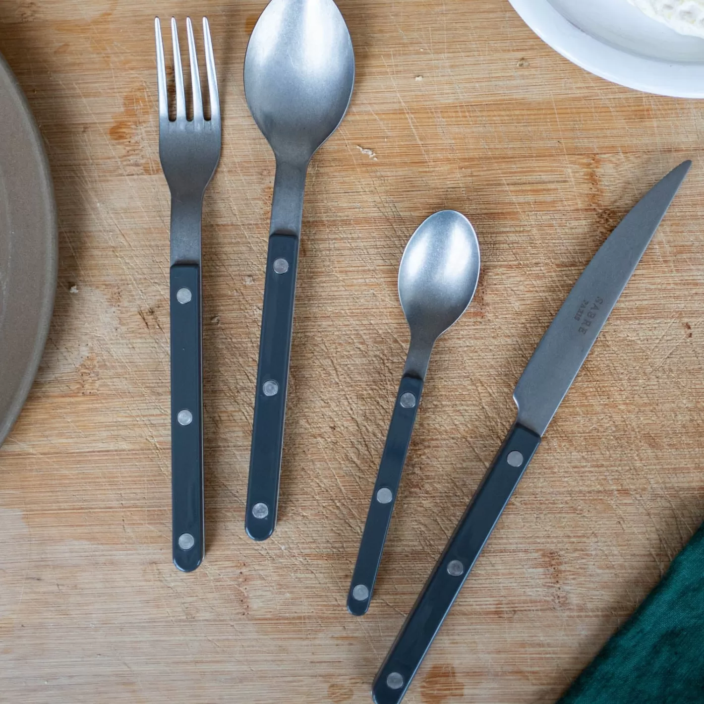 Sabre Paris Teaspoon>Bistrot Vintage Solid, Dark grey