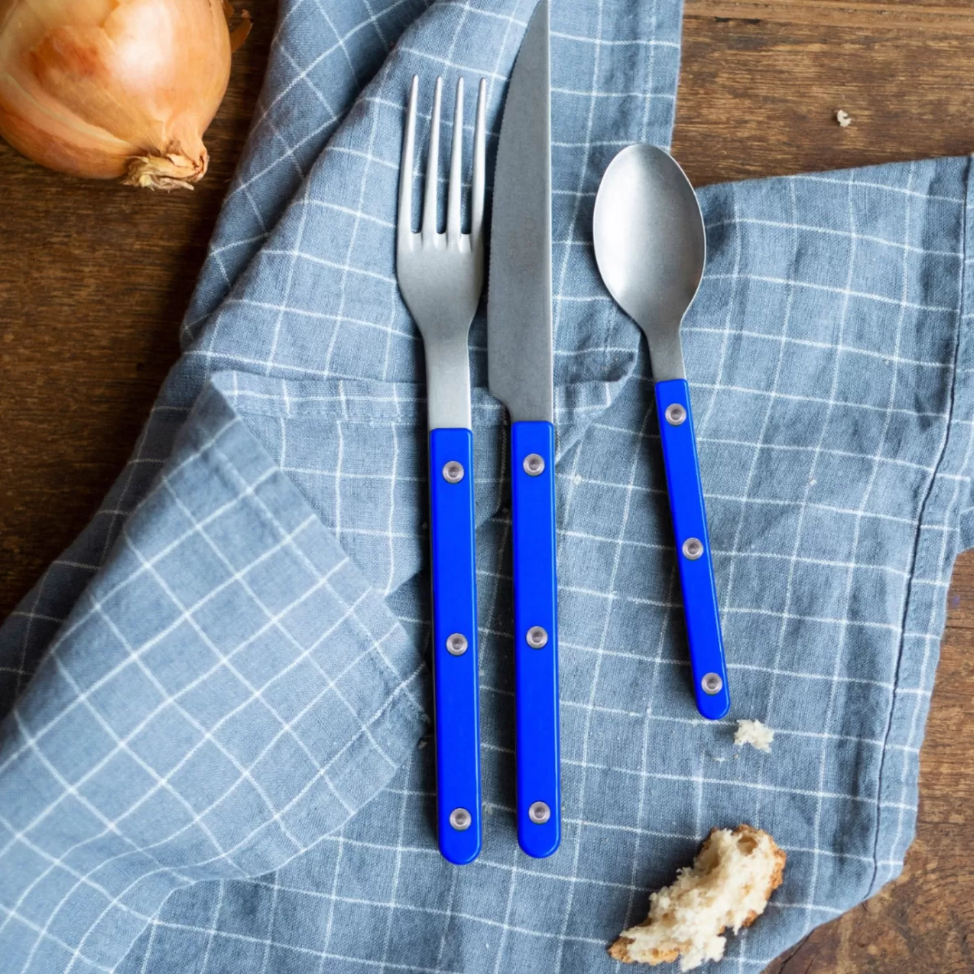 Sabre Paris Teaspoon>Bistrot Vintage Solid, Lapis blue