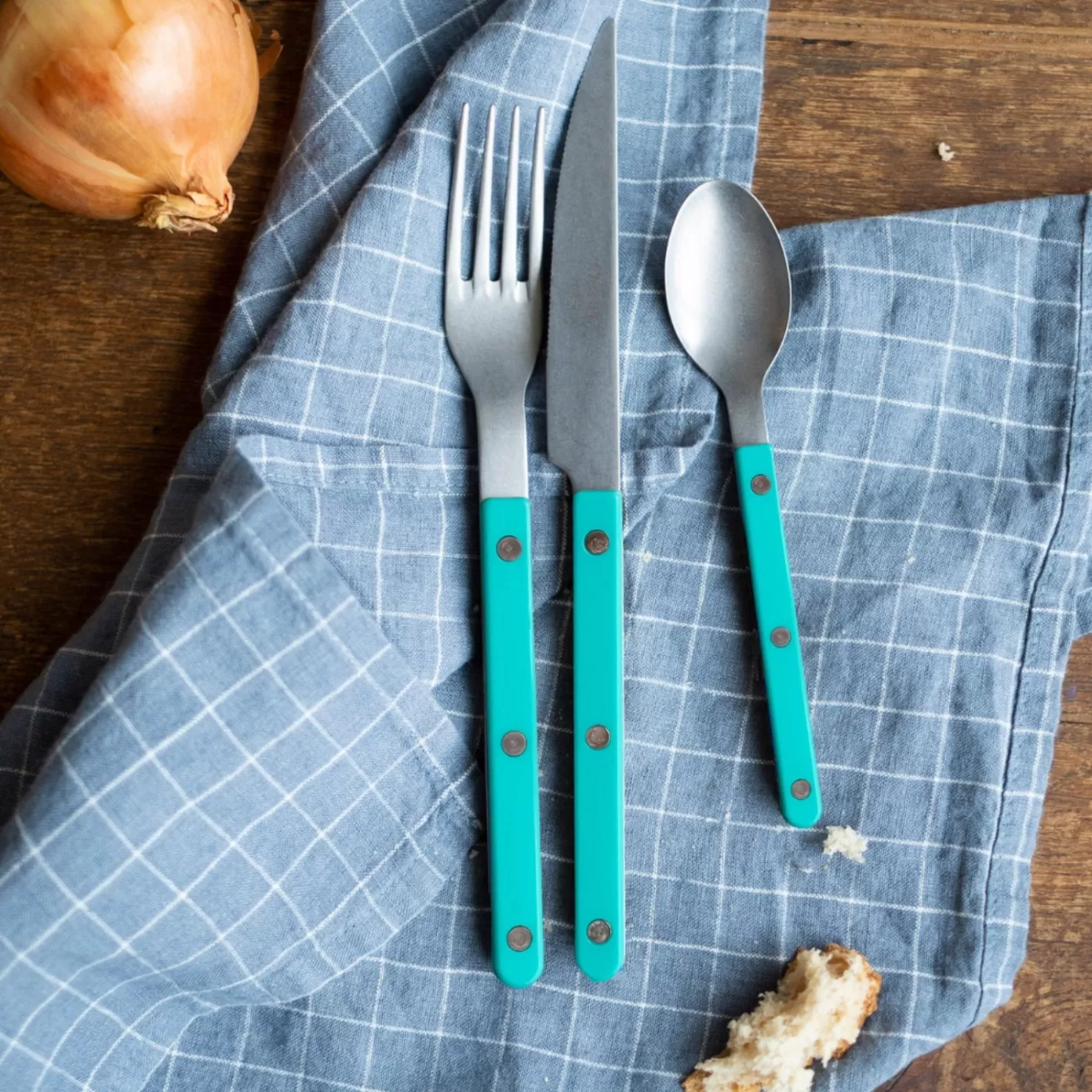 Sabre Paris Teaspoon>Bistrot Vintage Solid, Turquoise