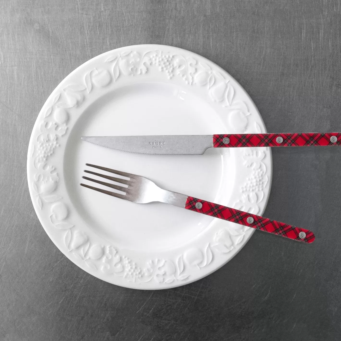 Sabre Paris Soup Spoon>Bistrot Vintage Tartan, Red