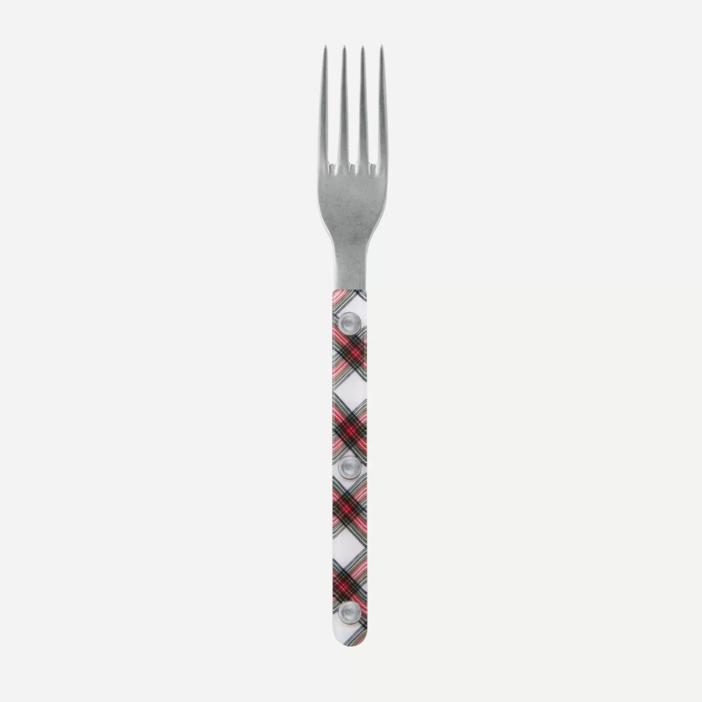 Sabre Paris Small Fork>Bistrot Vintage Tartan, White